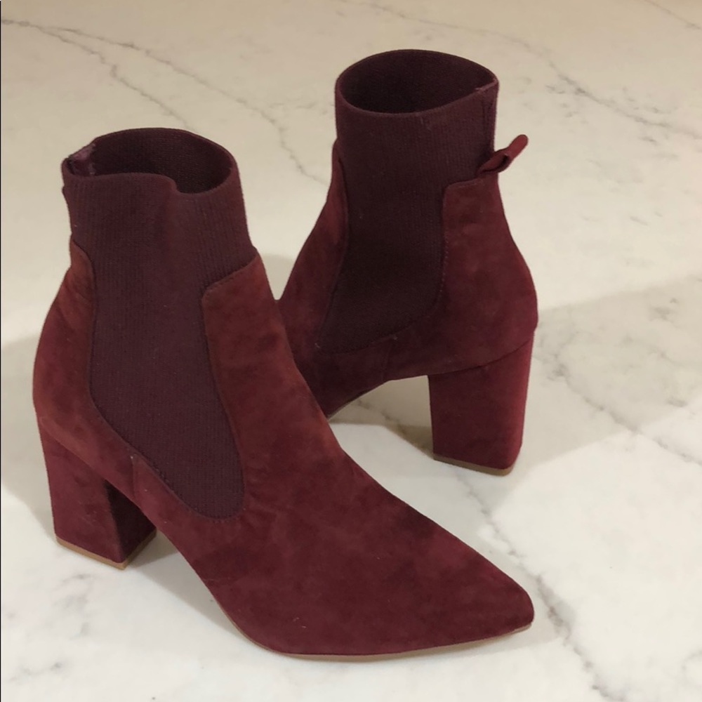 Steve Madden burgundy suede dress booties sz 6